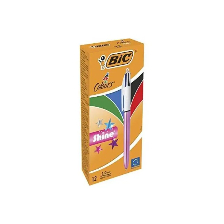 BOLIGRAFO BIC CUATRO COLORES SHINE ROSA PUNTA DE 1 MM