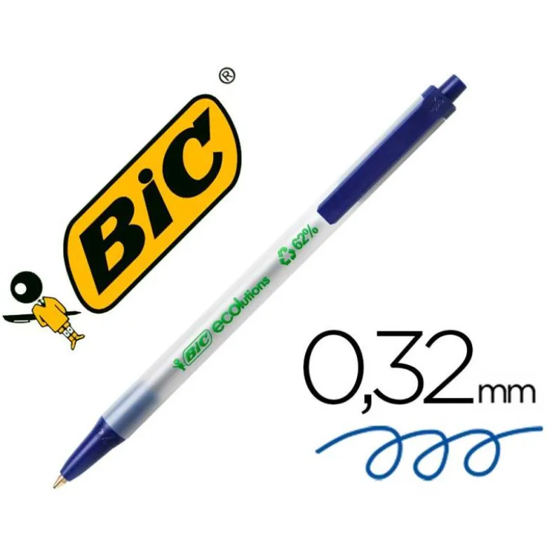 Boligrafo Bic ECOlutions Clic Stic color Azul 0,4 mm