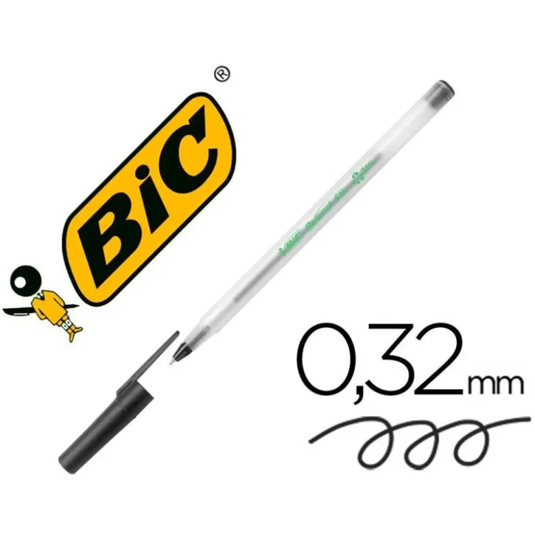Boligrafo Bic ECOlutions Round Stic Negro 0,4 mm
