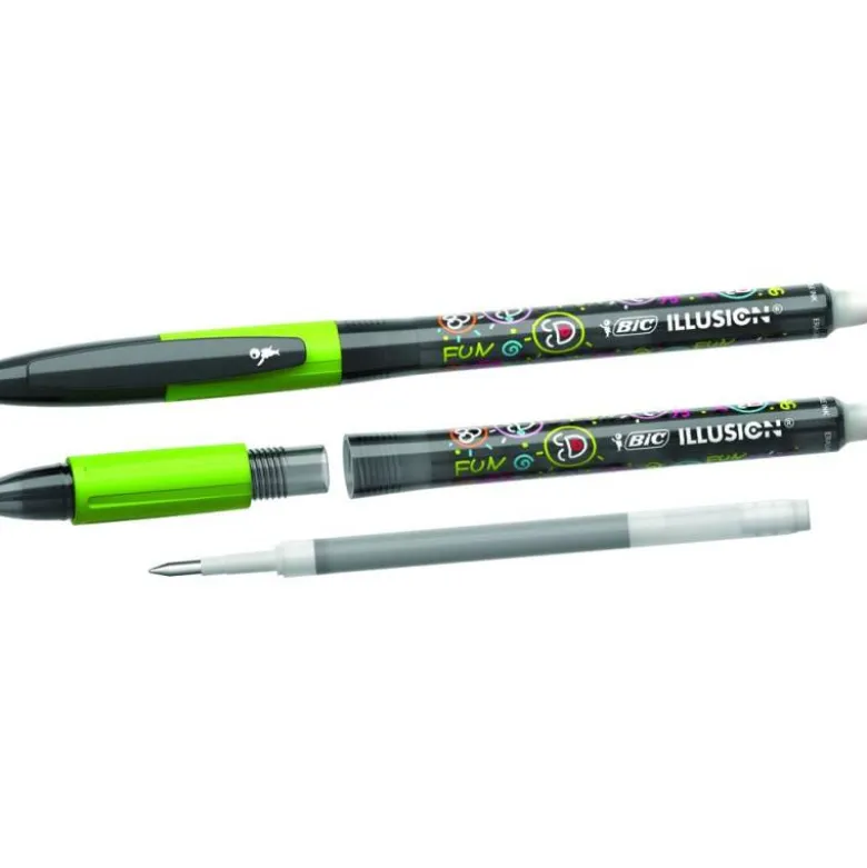 Boligrafo Bic Gelocity Illusion Borrable Color Negro punta 0,7 mm