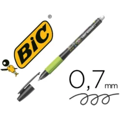 Boligrafo Bic Gelocity Illusion Borrable Color Negro punta 0,7 mm