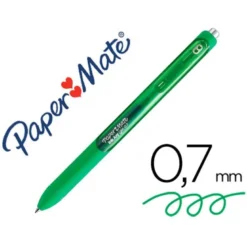 Boligrafo Paper Mate Inkjoy Retractil Gel 0,7 mm Color Verde