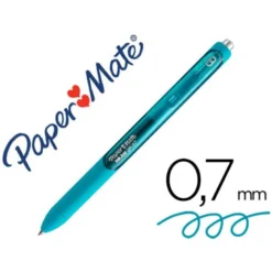 Boligrafo Paper Mate Inkjoy Retractil Gel 0,7 mm Color Verde Azulado