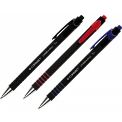 Boligrafo q-connect retractil con grip 0,7 mm azul