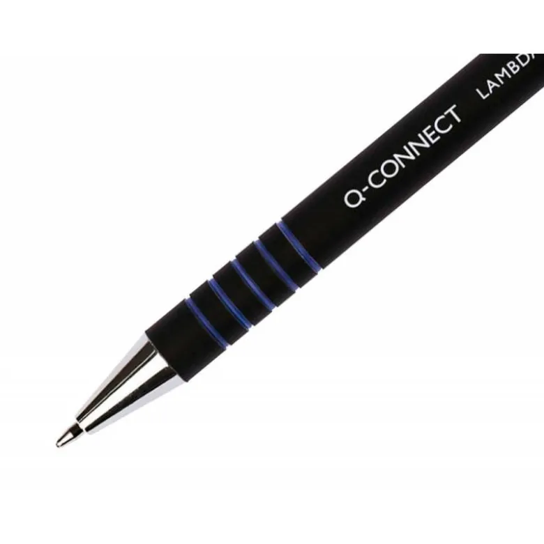 Boligrafo q-connect retractil con grip 0,7 mm azul