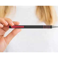 Boligrafo q-connect retractil con grip 0,7 mm color rojo
