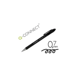Boligrafo q-connect retractil con grip 0,7 mm negro