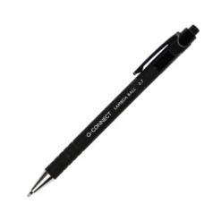 Boligrafo q-connect retractil con grip 0,7 mm negro