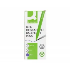 Boligrafo retractil Q-Connect Color Azul 0,5 mm Biodegradable