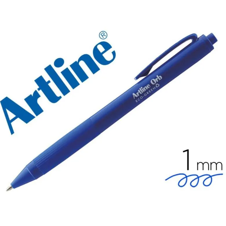 BOLIGRAFO ARTLINE ORB ECO GREEN RETRACTIL 1 MM AZUL