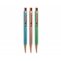 BOLIGRAFO BELIUS BRELA CUERPO HEXAGONAL CON CLIP 3 BOLIGRAFOS COLORES PASTELES SURTIDOS EN CAJA REGALO