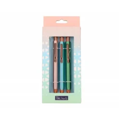 BOLIGRAFO BELIUS BRELA CUERPO HEXAGONAL CON CLIP 3 BOLIGRAFOS COLORES PASTELES SURTIDOS EN CAJA REGALO