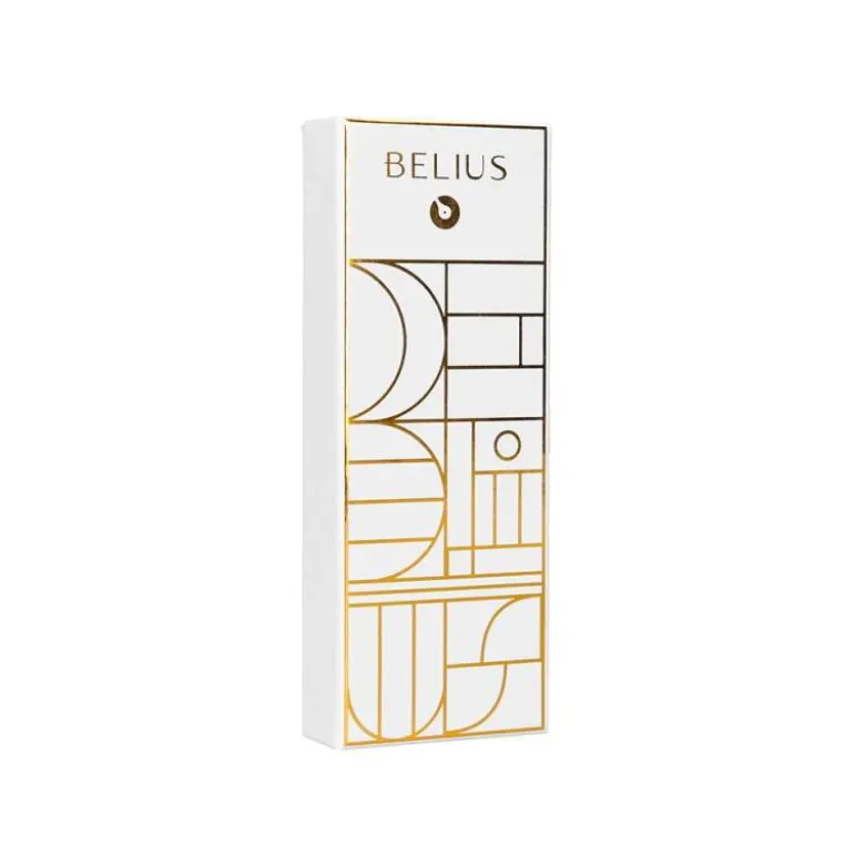 BOLIGRAFO BELIUS CARTE BLANCHE COLOR Y BLANCO DORADO TINTA AZUL CAJA DE DISEÑO