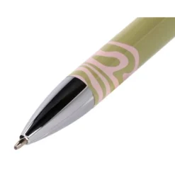 BOLIGRAFO BELIUS INK DREAMS ALUMINIO COLOR VERDE MATCHA Y ROSA PLATEADO FRASE INTERIOR TINTA AZUL CAJA DE DISEÑO