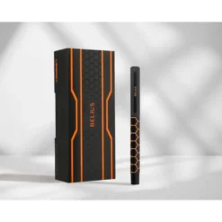BOLIGRAFO BELIUS LEGACY ALUMINIO DISEÑO HEXAGONO NARANJA CUERPO NEGRO TINTA COLOR AZUL CAJA DE DISEÑO