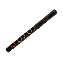 BOLIGRAFO BELIUS LEGACY ALUMINIO DISEÑO HEXAGONO NARANJA CUERPO NEGRO TINTA COLOR AZUL CAJA DE DISEÑO