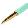 BOLIGRAFO BELIUS MACARON BLISS FORMA HEXAGONAL COLOR VERDE DORADO TINTA AZUL CAJA DE DISEÑO