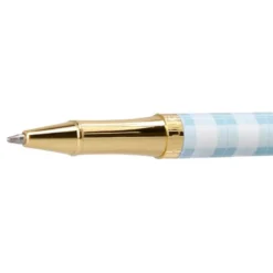 BOLIGRAFO BELIUS PERFECT PICNIC DAY ALUMINIO COLOR AZUL CELESTE DORADO TINTA AZULCAJA DE DISEÑO