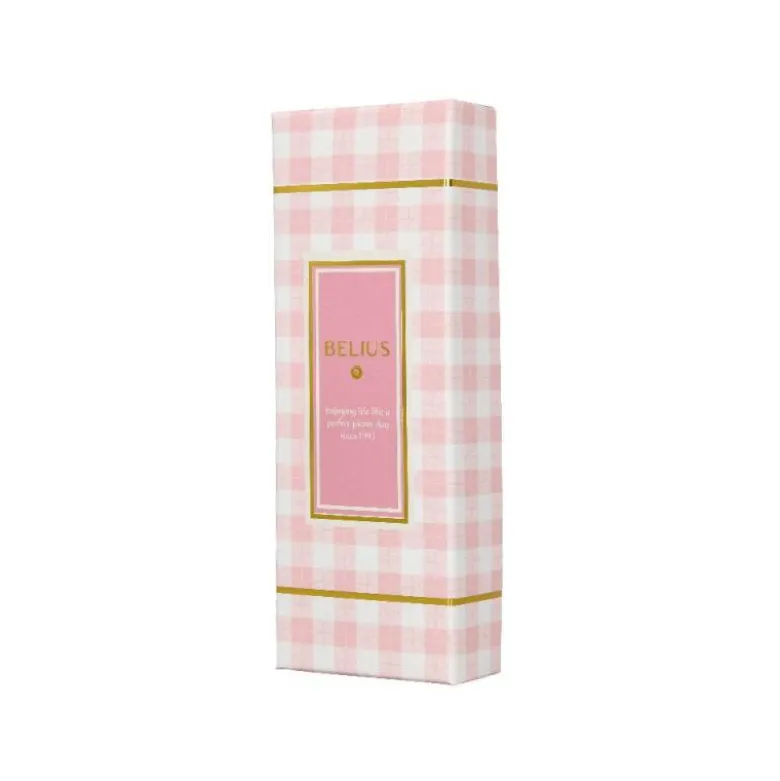 BOLIGRAFO BELIUS PICNIC ALUMINIO COLOR ROSA DORADO TINTA COLOR AZUL CAJA DE DISEÑO