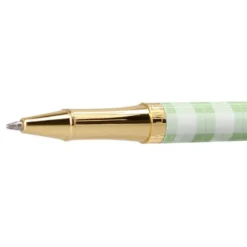 BOLIGRAFO BELIUS PICNIC ALUMINIO COLOR VERDE DORADO TINTA COLOR AZUL CAJA DE DISEÑO