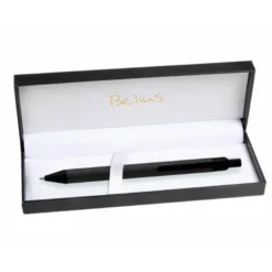 BOLIGRAFO BELIUS POTSDAM NEGRO CUERPO FIBRA CARBON TINTA GEL AZUL EN ESTUCHE