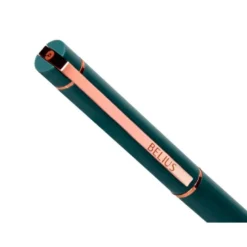BOLIGRAFO BELIUS ROSE ALUMINIO COLOR VERDE OLIVA/ORO ROSA TINTA AZUL CAJA DE DISEÑO