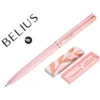 BOLIGRAFO BELIUS ROSE ALUMINIO COLOR ROSA/ORO ROSA TINTA AZUL CAJA DE DISEÑO