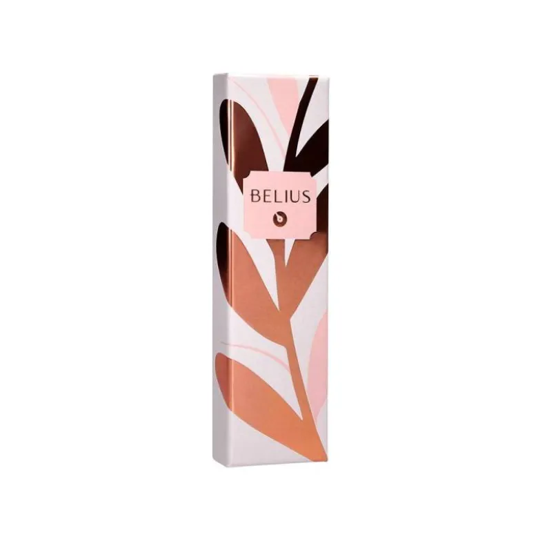 BOLIGRAFO BELIUS ROSE ALUMINIO COLOR ROSA/ORO ROSA TINTA AZUL CAJA DE DISEÑO