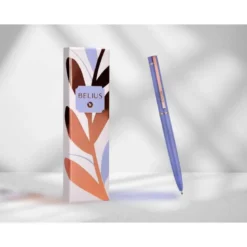 BOLIGRAFO BELIUS ROSE ALUMINIO COLOR LAVANDA/ORO ROSA TINTA AZUL CAJA DE DISEÑO