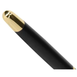 BOLIGRAFO BELIUS SOIREE ALUMINIO COLOR ART DECO NEGRO Y DORADO TINTA AZUL CAJA DE DISEÑO