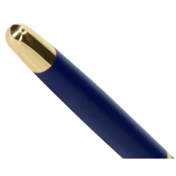 BOLIGRAFO BELIUS SOIREE ALUMINIO COLOR AZUL MARINO Y DORADO TINTA AZUL CAJA DE DISEÑO