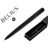 BOLIGRAFO BELIUS TURBO ALUMINIO COLOR NEGRO TINTA AZUL CAJA DE DISEÑO