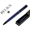 BOLIGRAFO BELIUS TURBO ALUMINIO COLOR AZUL Y NEGRO TINTA AZUL CAJA DE DISEÑO