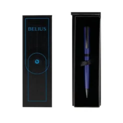 BOLIGRAFO BELIUS TURBO ALUMINIO COLOR AZUL Y NEGRO TINTA AZUL CAJA DE DISEÑO