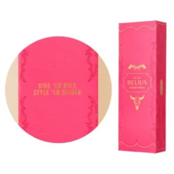 BOLIGRAFO BELIUS WILD WEST ALUMINIO COLOR ROSA DORADO TINTA COLOR AZUL CAJA DE DISEÑO
