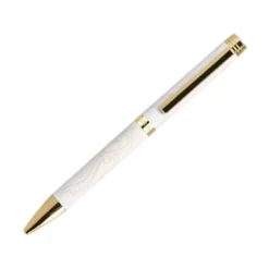 BOLIGRAFO BELIUS WILD WEST ALUMINIO COLOR CREMA DORADO TINTA COLOR AZUL CAJA DE DISEÑO