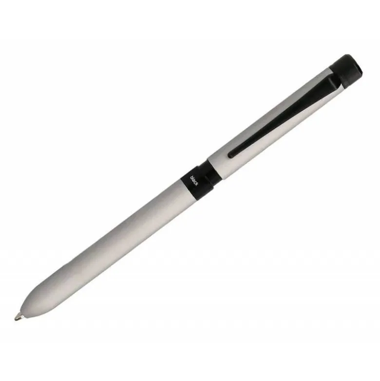 BOLIGRAFO BELIUS ZURICH 3 EN 1 CUERPO PLATEADO TINTA NEGRA Y ROJA PORTAMINAS 0,5 MM EN ESTUCHE