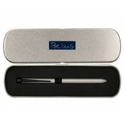 BOLIGRAFO BELIUS ZURICH 3 EN 1 CUERPO PLATEADO TINTA NEGRA Y ROJA PORTAMINAS 0,5 MM EN ESTUCHE