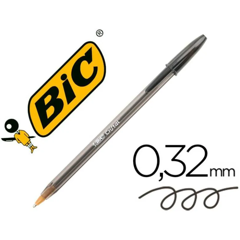 Boligrafo Bic Cristal color negro 0,4 mm