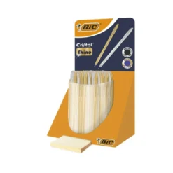 BOLIGRAFO BIC CRISTAL LINEA CELEBRATION DORADO Y PLATEADO EXPOSITOR DE 40 UNIDADES SURTIDAS