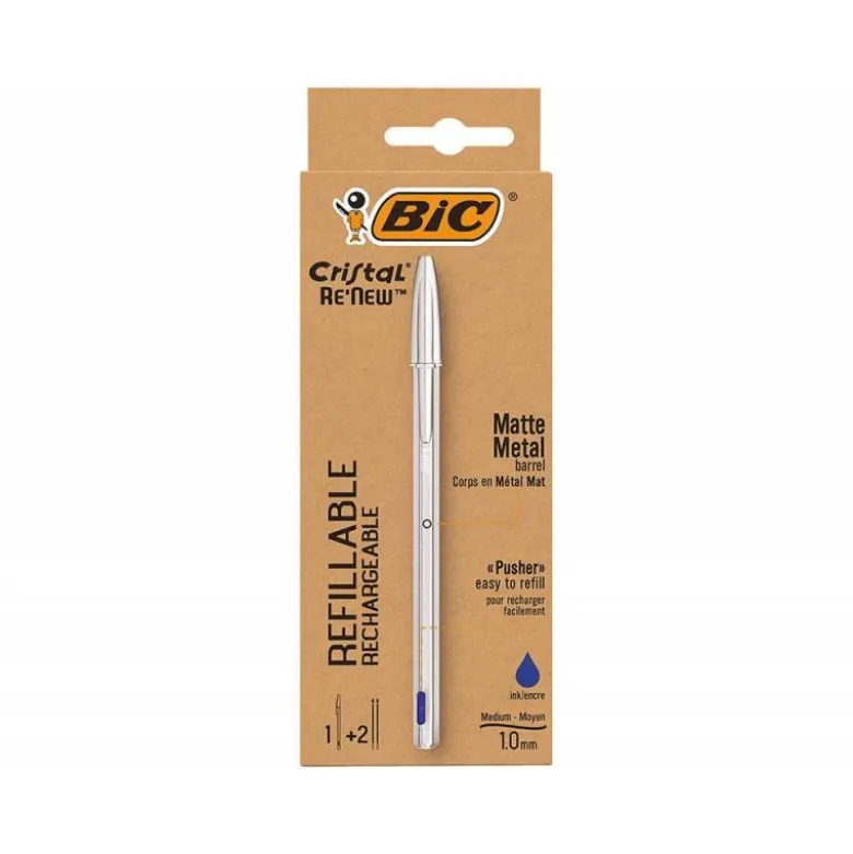 BOLIGRAFO BIC CRISTAL RENEW 0,4 MM TINTA AZUL