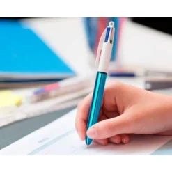 BOLIGRAFO BIC CUATRO COLORES SHINE AZUL PUNTA DE 1 MM