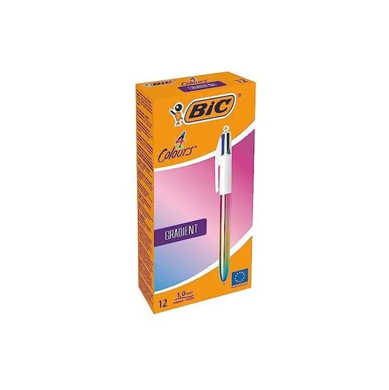 BOLIGRAFO BIC CUATRO COLORES GRADIENTE CAJA DE 12 UNIDADES COLORES SURTIDOS