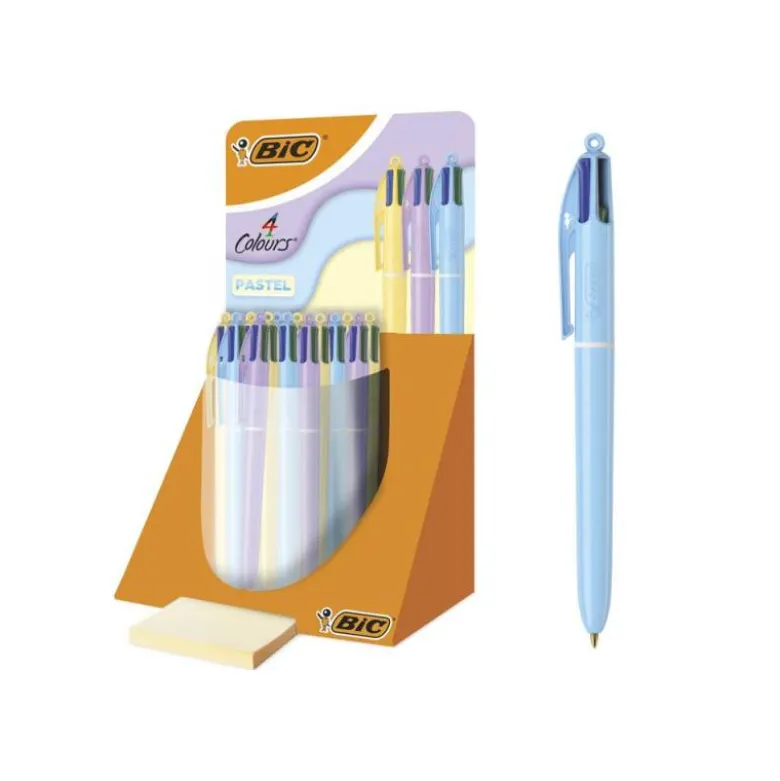 BOLIGRAFO BIC CUATRO COLORES PASTEL PUNTA DE 1 MM EXPOSITOR DE 30 UNIDADES COLORES SURTIDOS
