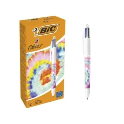 BOLIGRAFO BIC CUATRO COLORES TIEDYE PASTEL PUNTA DE 1 MM CAJA DE 12 UNIDADES