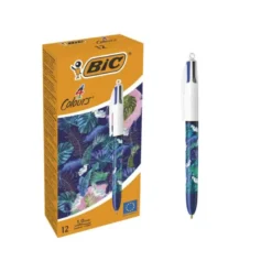 BOLIGRAFO BIC CUATRO COLORES BOTANICO PUNTA DE 1 MM CAJA DE 12 UNIDADES