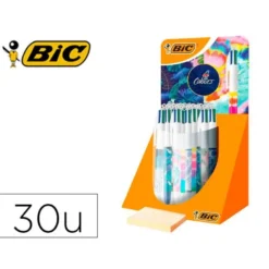 BOLIGRAFO BIC CUATRO COLORES DECORADOS PUNTA DE 1 MM EXPOSITOR DE 30 UNIDADES