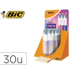 BOLIGRAFO BIC CUATRO COLORES GRADIENTE EXPOSITOR DE 30 UNIDADES COLORES SURTIDOS