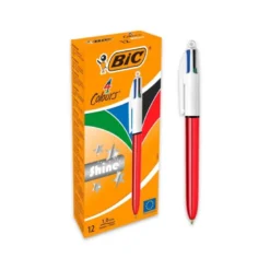 Boligrafo Bic Shine 4 colores Punta 1 mm cuerpo color Rojo