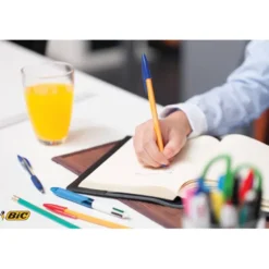 Boligrafo Bic tinta azul 0,30 mm cuerpo naranja